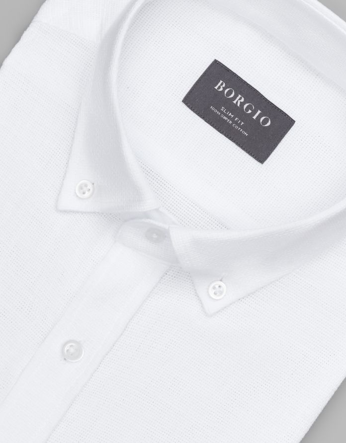 koszula limido 00557 długi rękaw biały slim fit