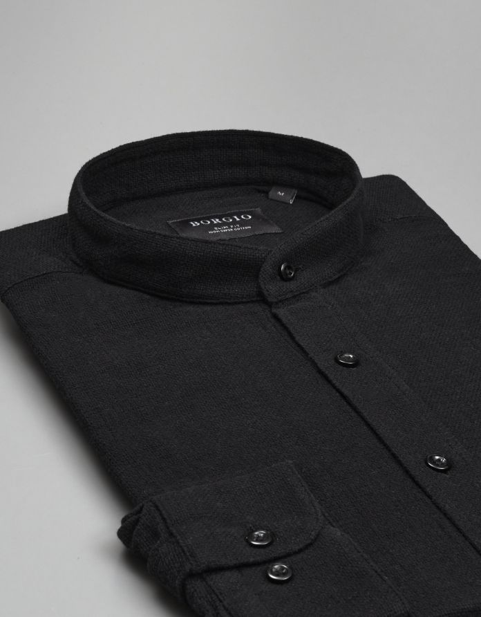 koszula limido 00562 długi rękaw czarny slim fit