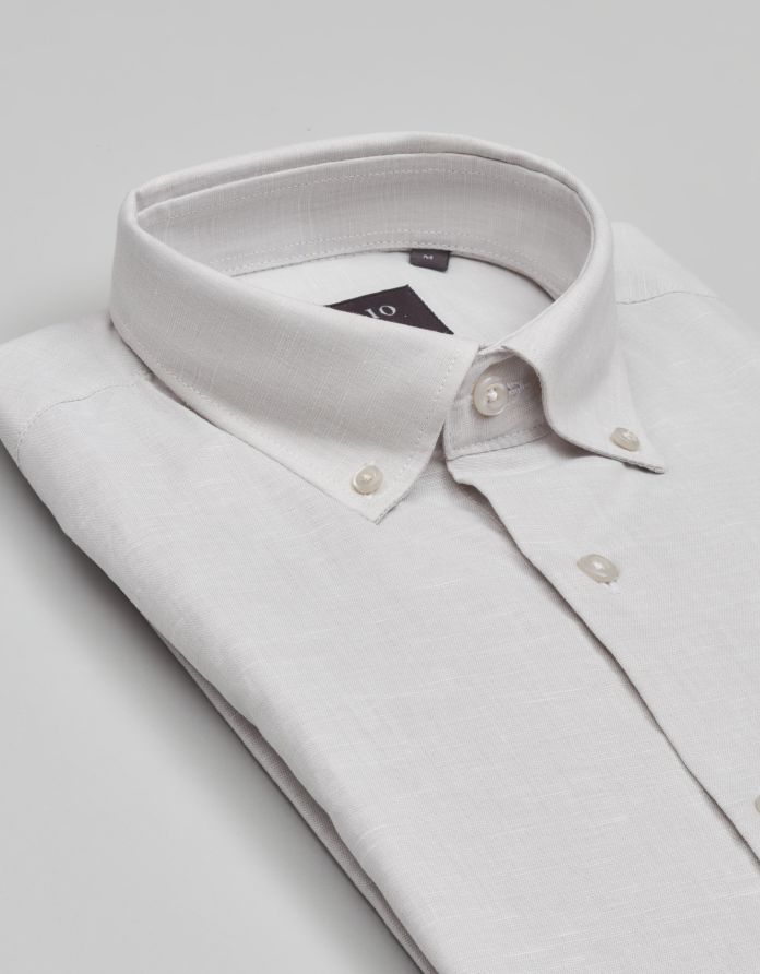 koszula balmuccia 00534 długi rękaw beżowy slim fit