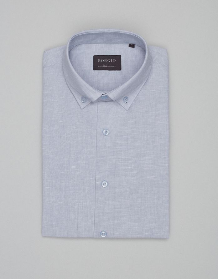 koszula balmuccia 00535 długi rękaw szary slim fit