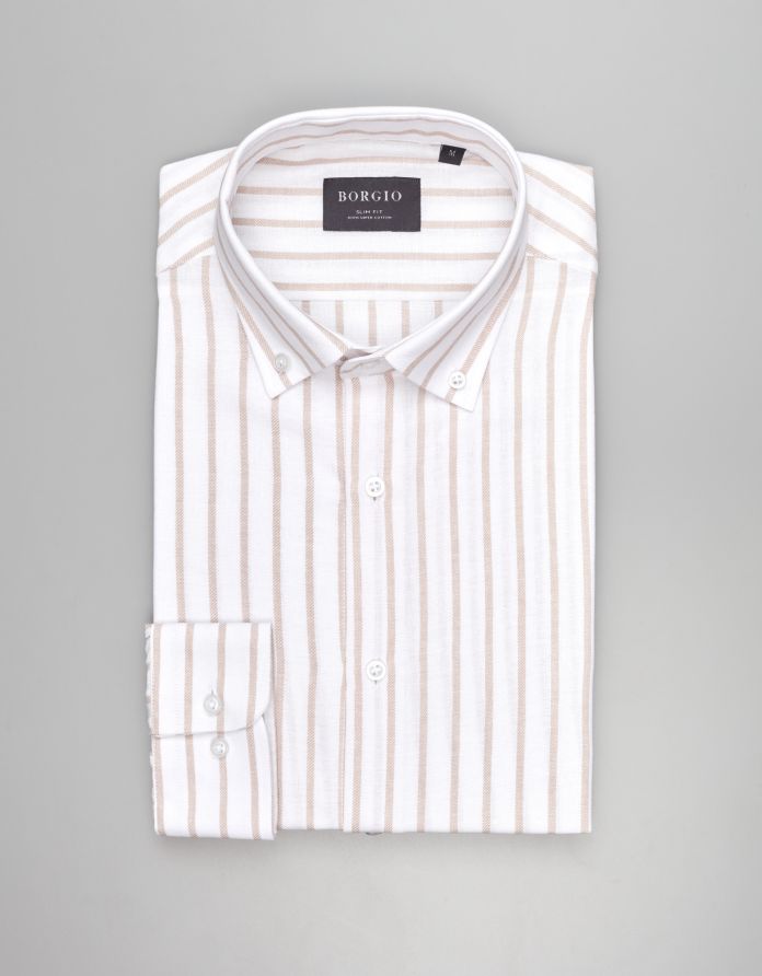 koszula passa 00543 długi rękaw biały slim fit