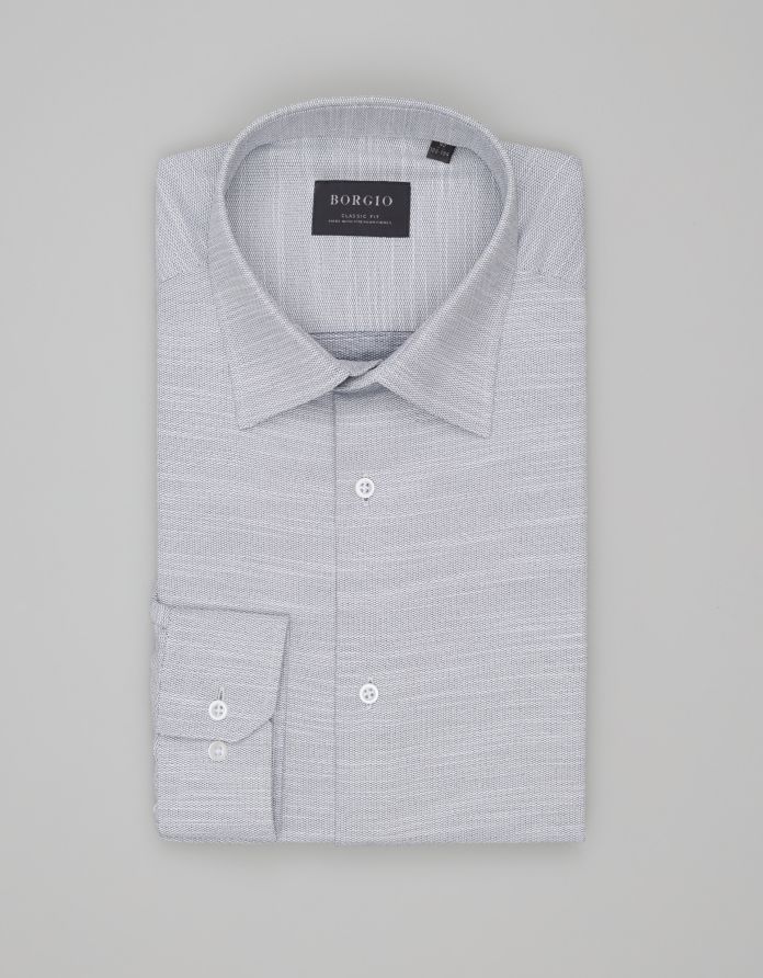 koszula fabrizia 00545 długi rękaw szary classic fit