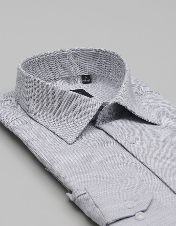 koszula fabrizia 00545 długi rękaw szary classic fit