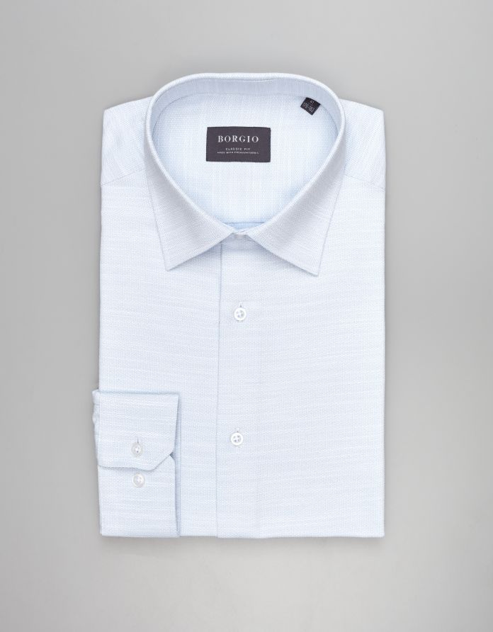 koszula fabrizia 00546 długi rękaw błękitny classic fit