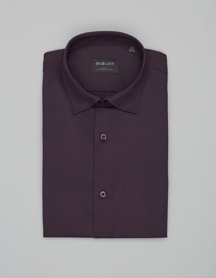 koszula modigliana 00538 długi rękaw fiolet slim fit