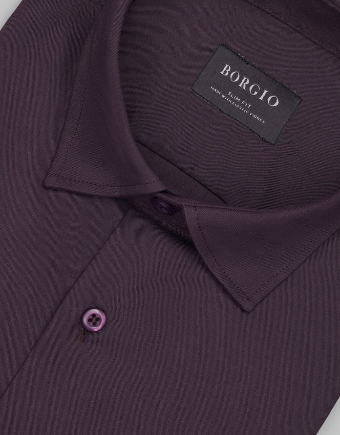 koszula modigliana 00538 długi rękaw fiolet slim fit