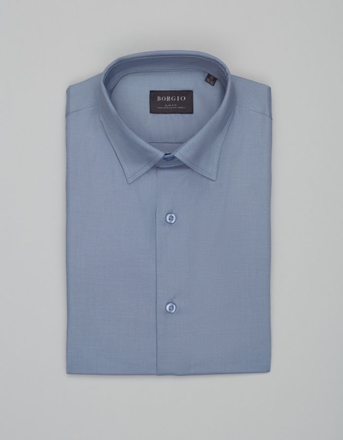 koszula modigliana 00539 długi rękaw niebieski slim fit