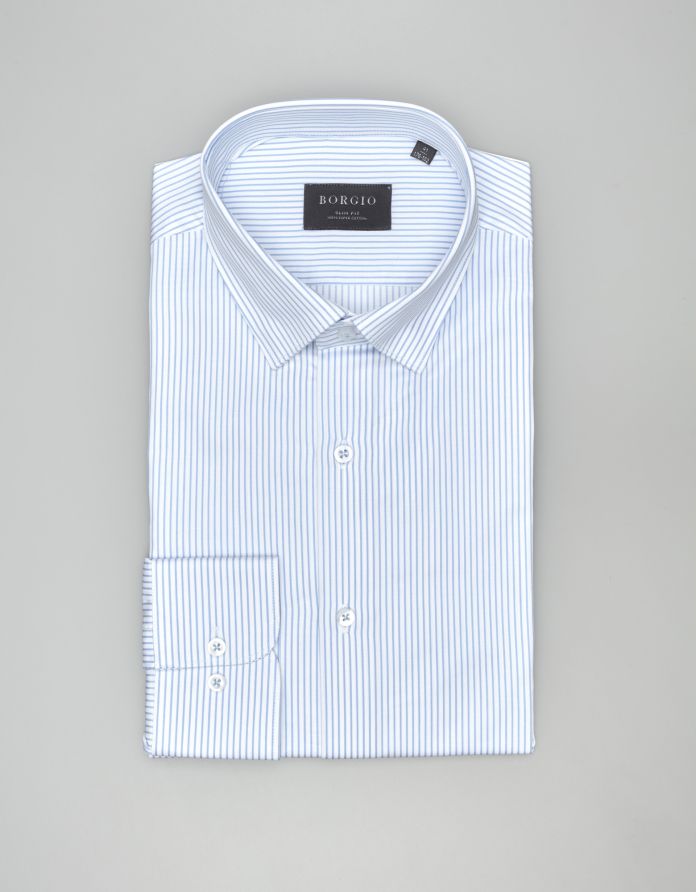 koszula passa 00573 długi rękaw biały slim fit