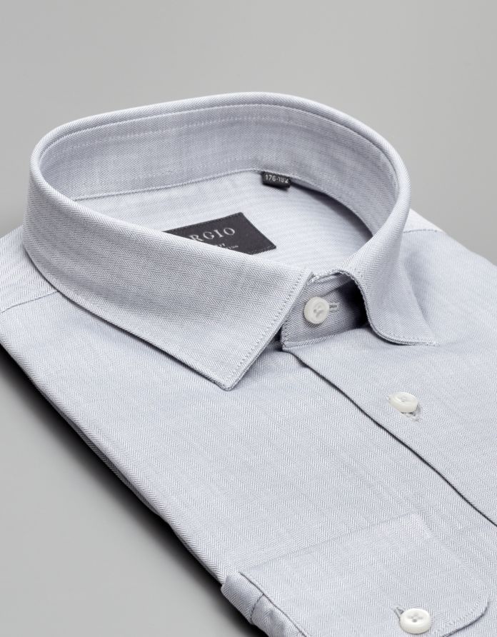 koszula francolise 00577 długi rękaw szary slim fit