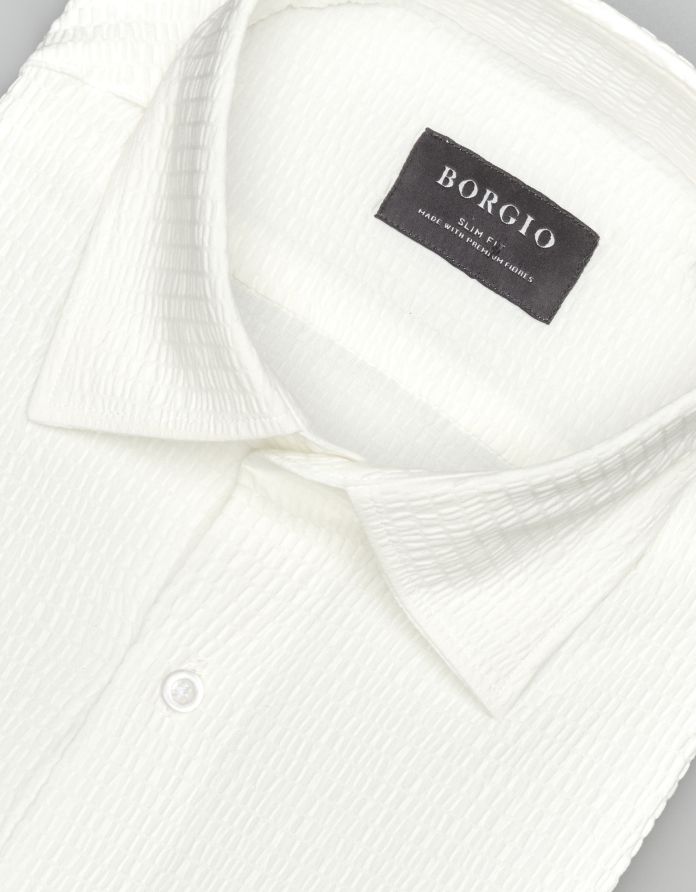 koszula gonzaga 00580 długi rękaw ecru slim fit