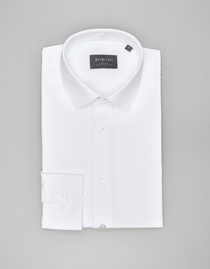 koszula ateleta 00582 długi rękaw biały slim fit