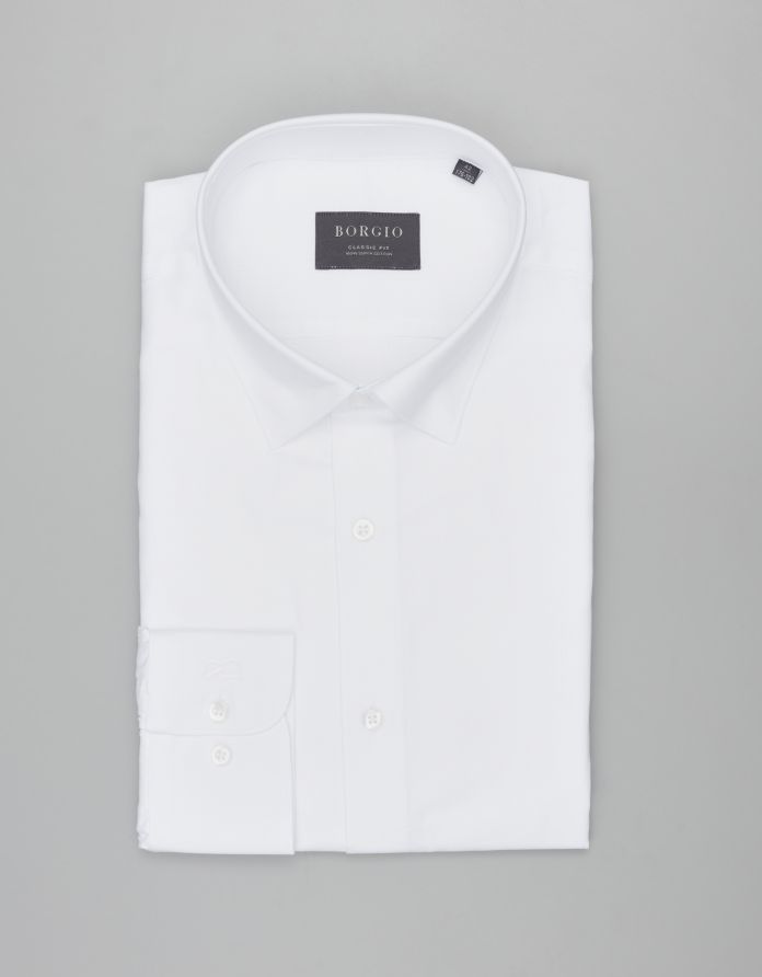 koszula rosazza 00584 długi rękaw biały classic fit