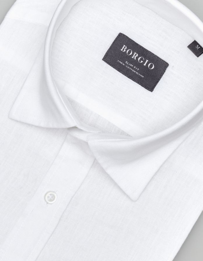 koszula lentella 00585 długi rękaw biały slim fit