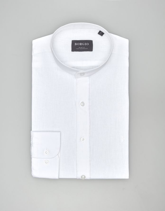 koszula lentella 00586 długi rękaw biały slim fit