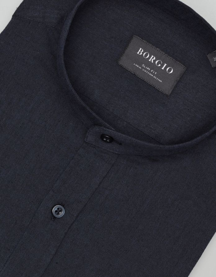 koszula lentella 00588 długi rękaw granatowy slim fit