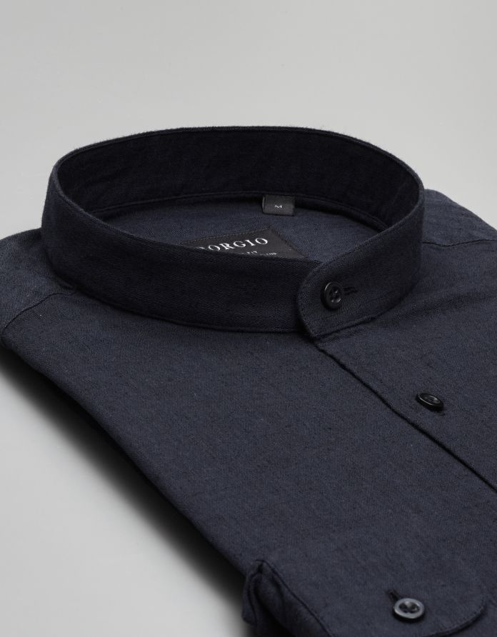 koszula lentella 00588 długi rękaw granatowy slim fit