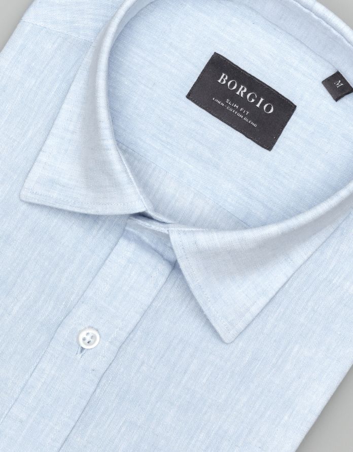 koszula lentella 00589 długi rękaw błękit slim fit