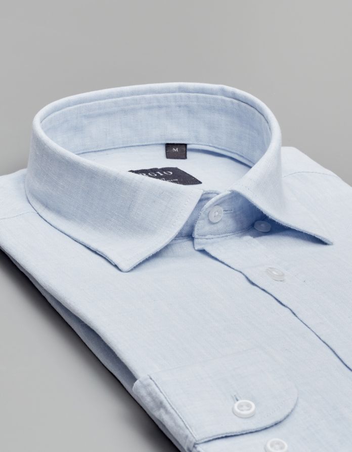 koszula lentella 00589 długi rękaw błękit slim fit