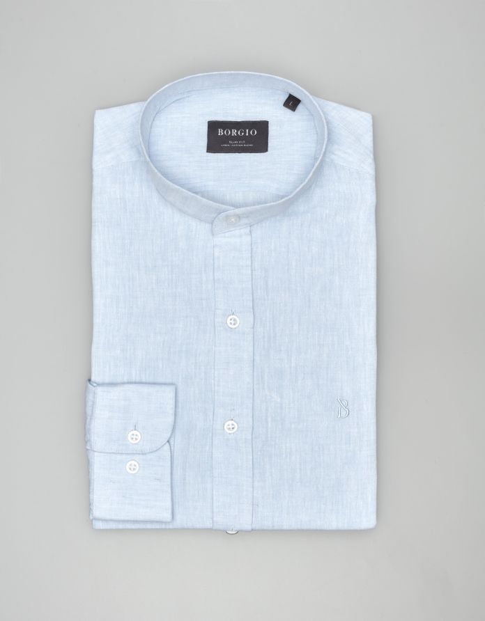 koszula lentella 00590 długi rękaw błękit slim fit