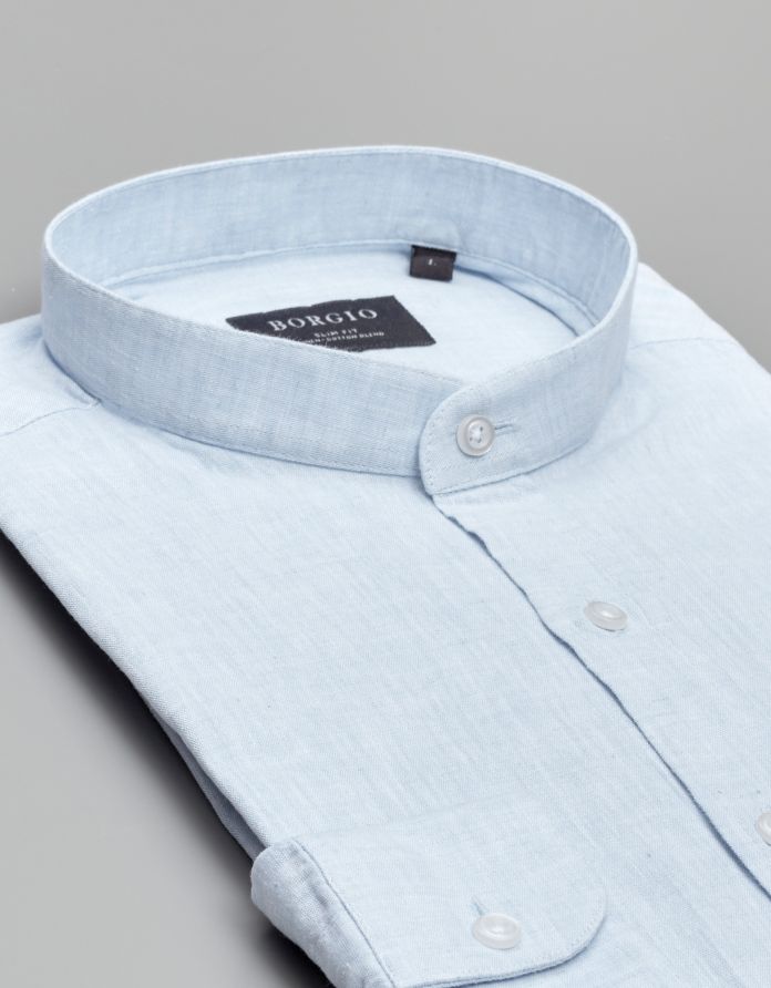 koszula lentella 00590 długi rękaw błękit slim fit