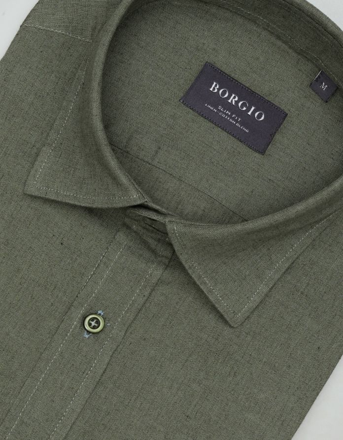 koszula lentella 00595 długi rękaw zielony slim fit