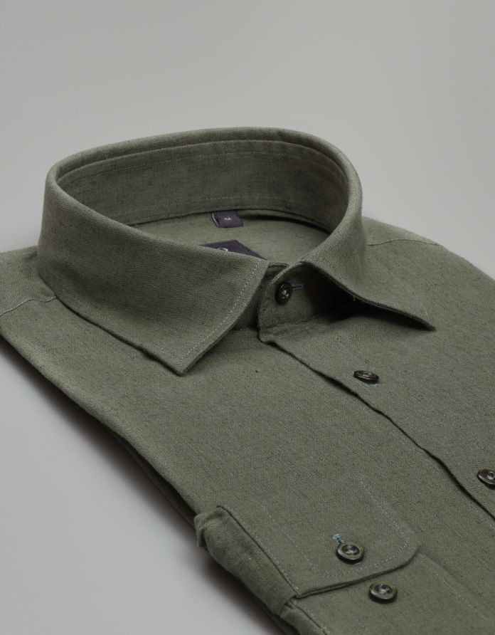 koszula lentella 00595 długi rękaw zielony slim fit