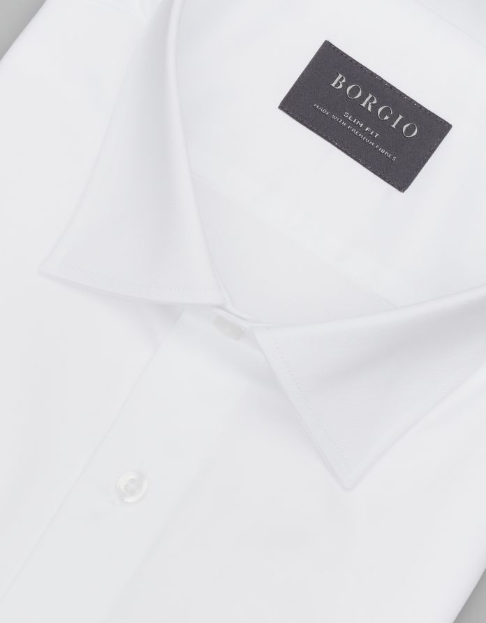 koszula manziana 00598 długi rękaw biały slim fit