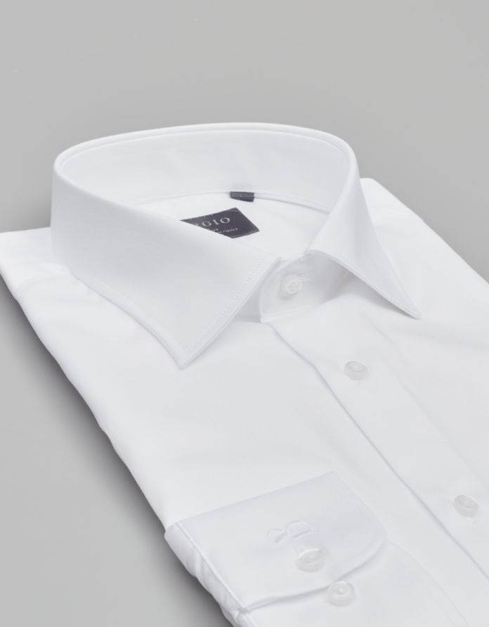 koszula manziana 00598 długi rękaw biały slim fit