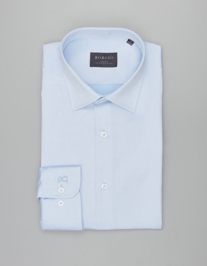 koszula manziana 00599 długi rękaw błękit slim fit