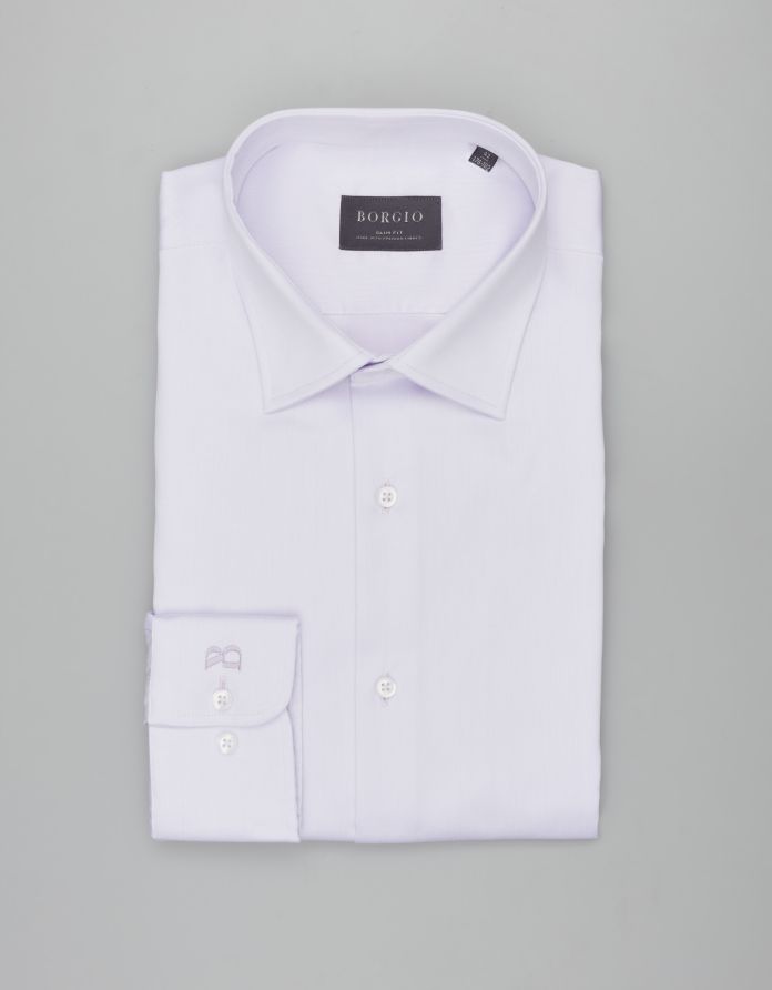 koszula manziana 00600 długi rękaw fiolet slim fit