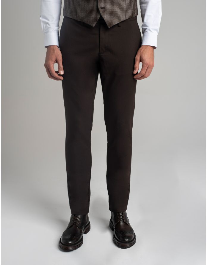 Spodnie Altedo brązowe slim fit