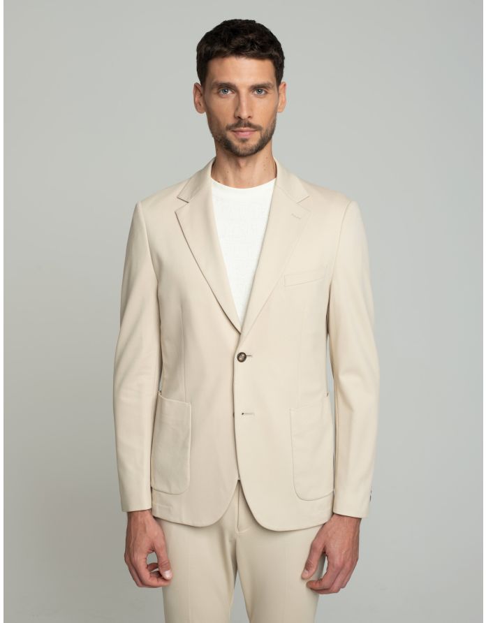 Marynarka do zestawu cintano beżowy slim fit