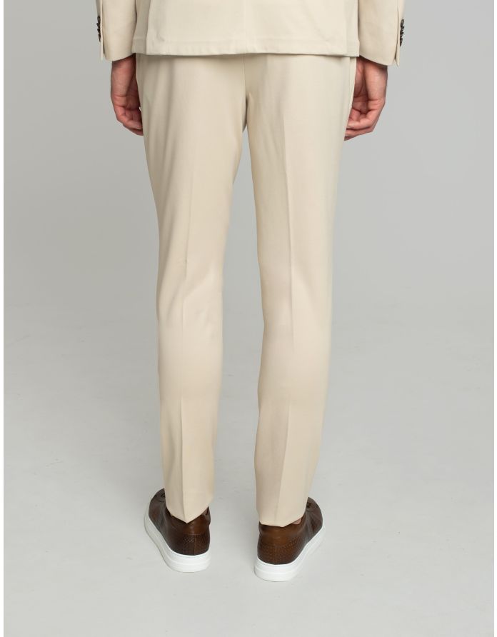 Spodnie do zestawu cintano beżowy slim fit