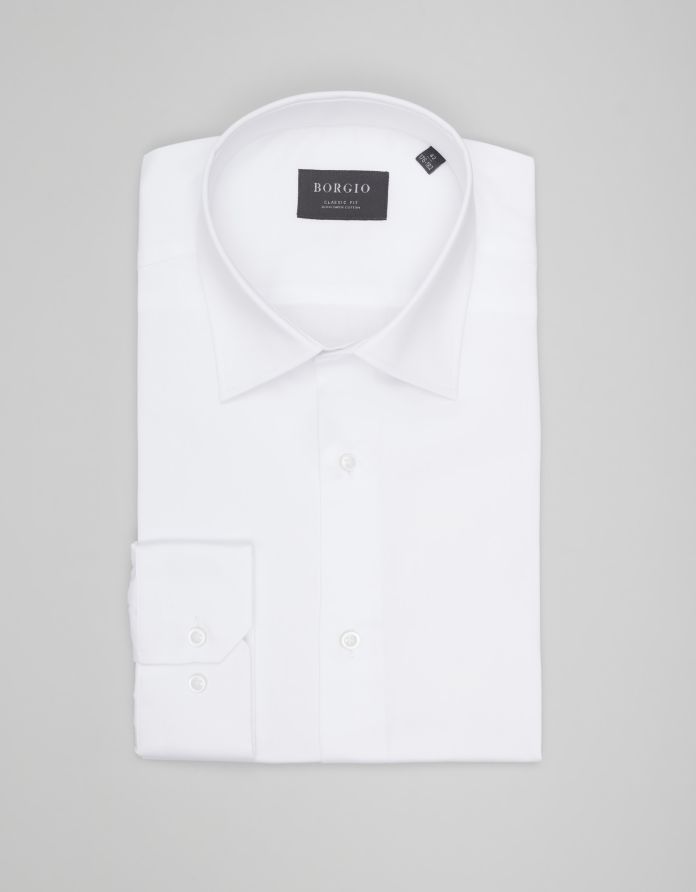 Koszula simeria 00607 długi rękaw biały classic fit