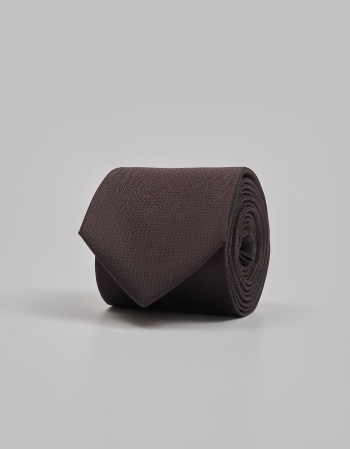 krawat classico kcg8 brązowy