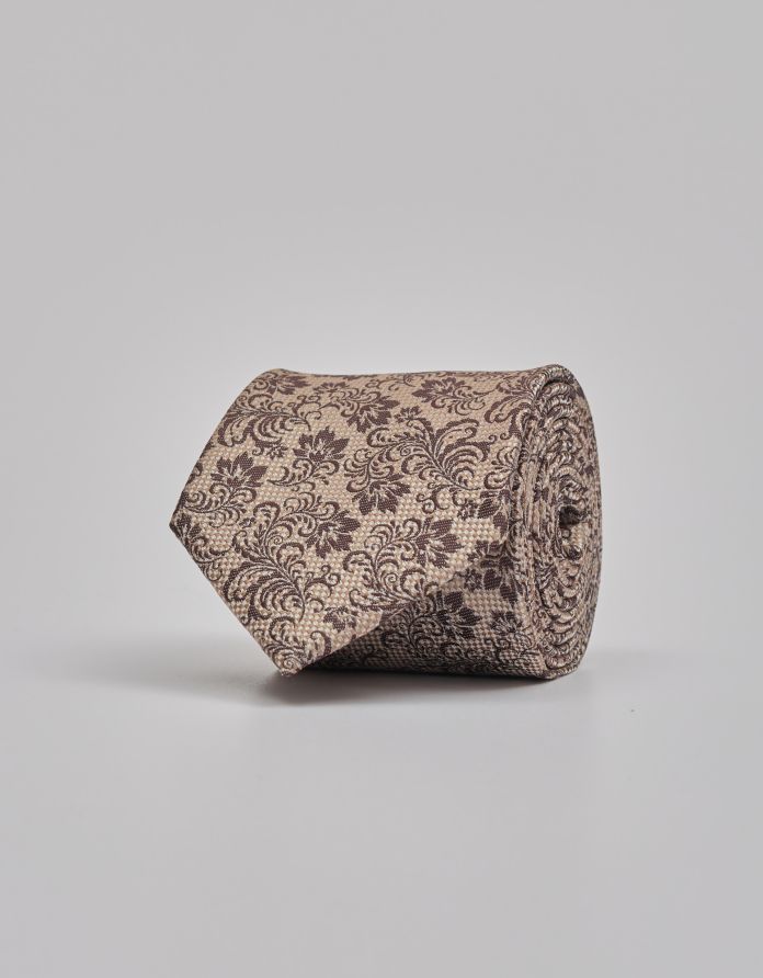 krawat classico kcw2 brązowy