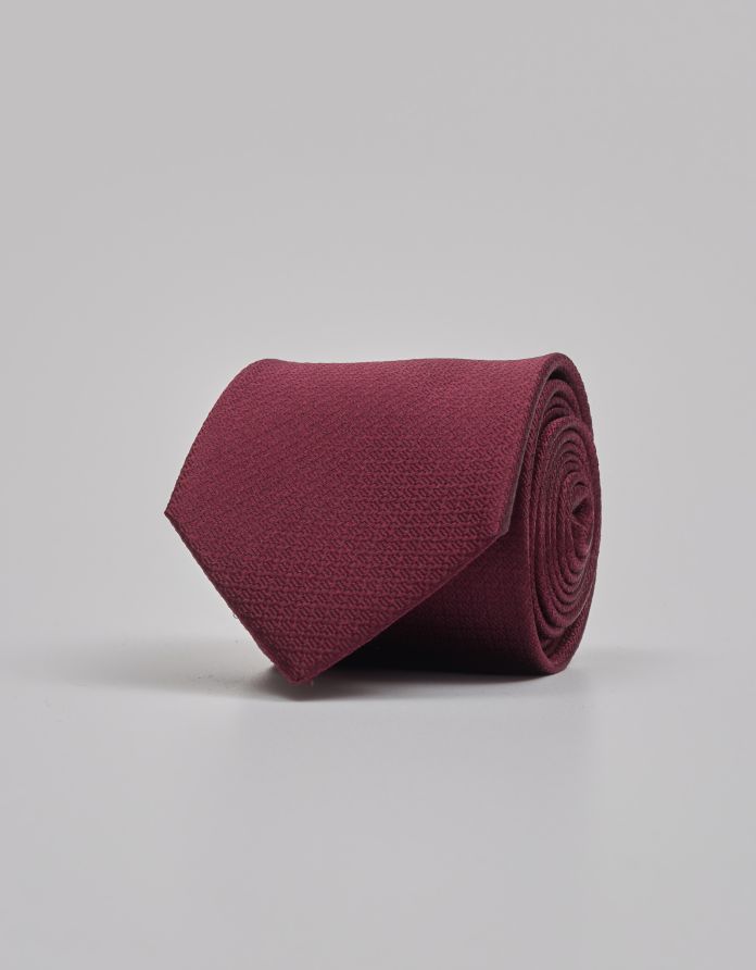 krawat seta żakard sz1 bordowy