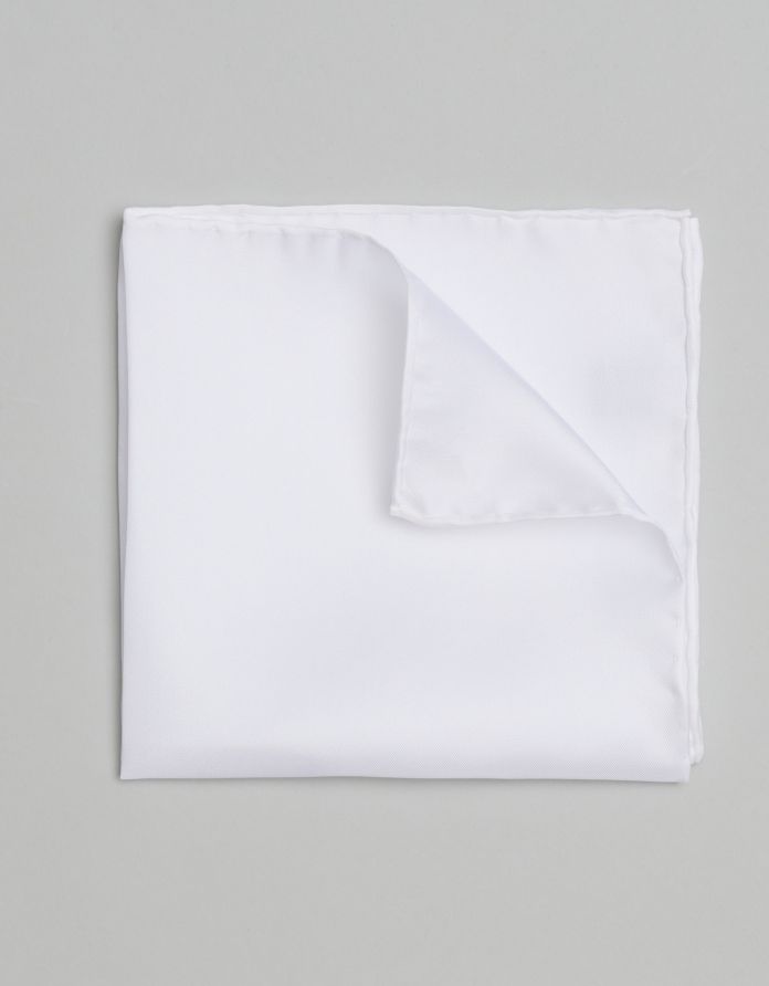 poszetka naturale pn1 biała jedwab