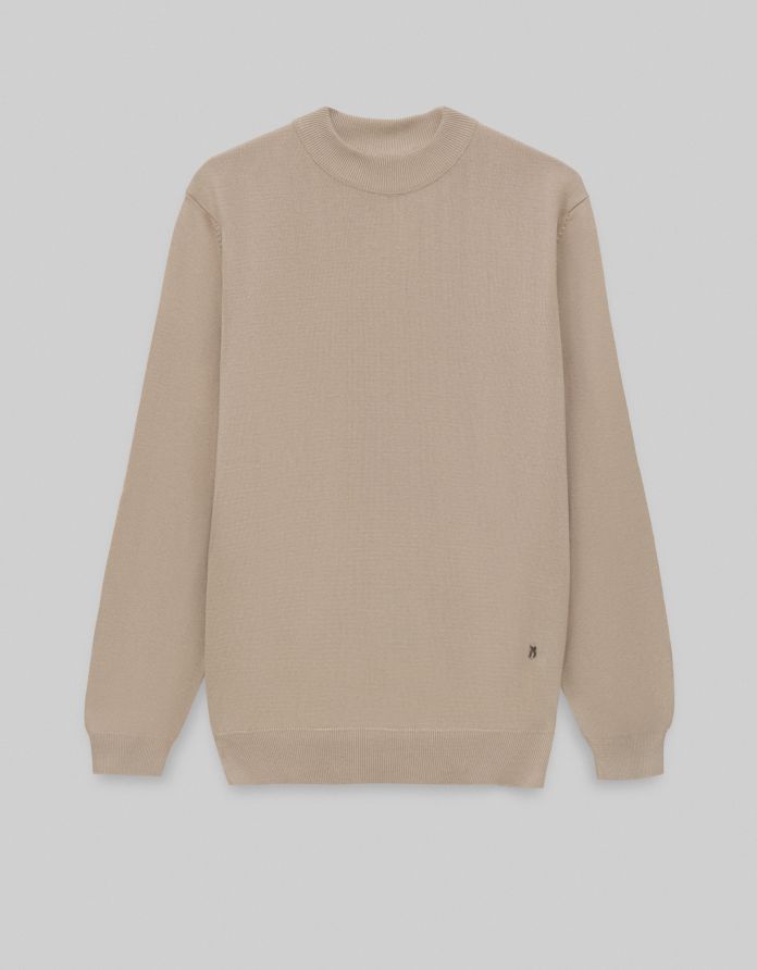 Sweter męski grottole półgolf beżowy