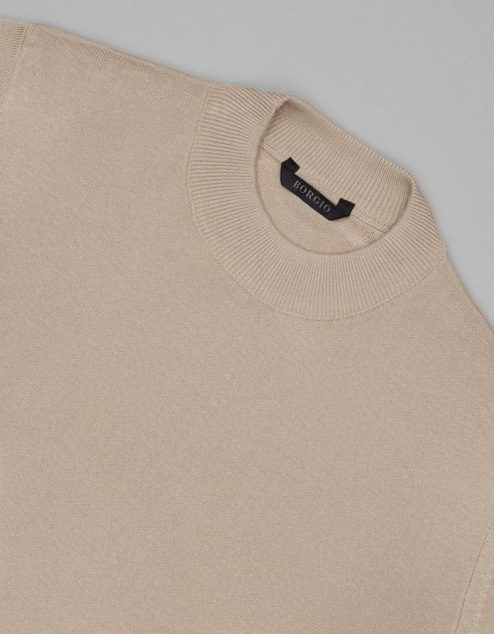 Sweter męski grottole półgolf beżowy