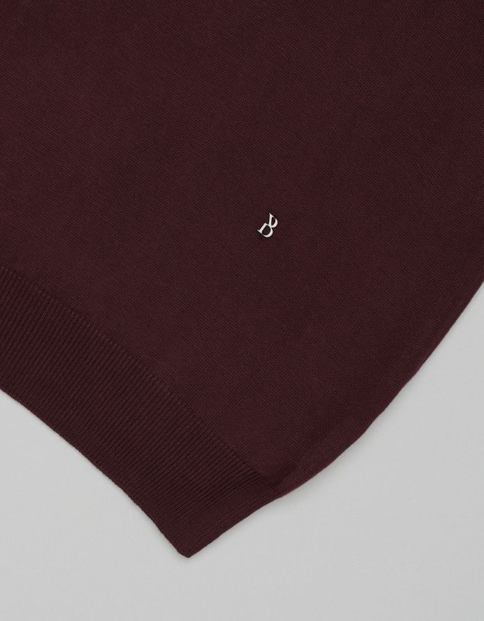 Sweter męski grottole półgolf bordowy