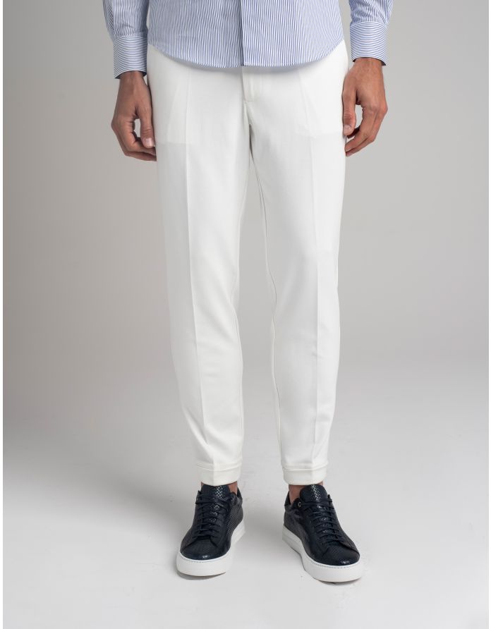 Spodnie prossedi biały slim fit