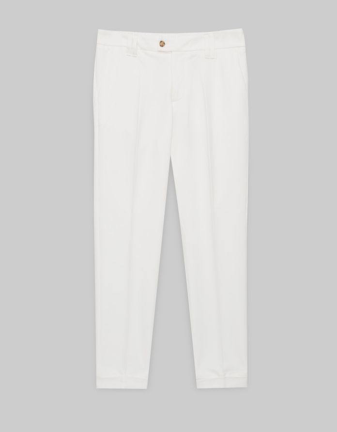 Spodnie prossedi biały slim fit