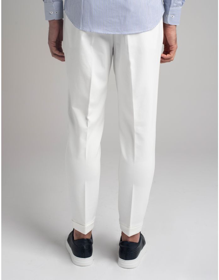 Spodnie prossedi biały slim fit