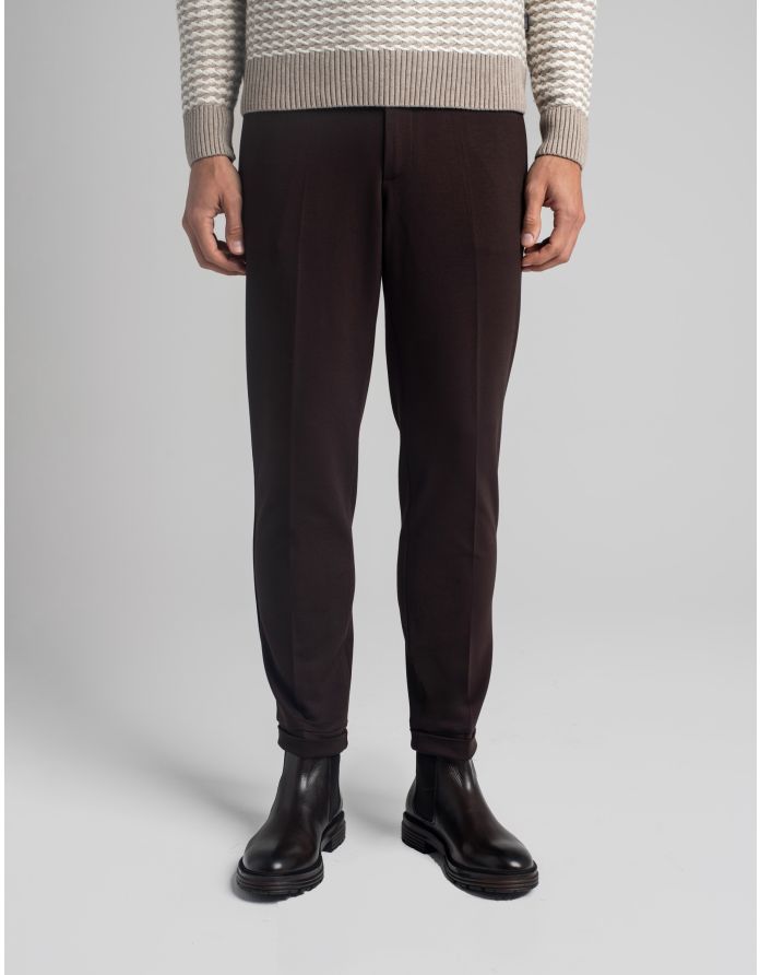 Spodnie prossedi brąz slim fit