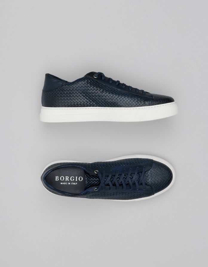 Granatowe buty sportowe E500 skórzane