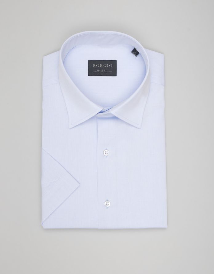 Koszula canosa 00609 krótki rękaw błękit classic fit