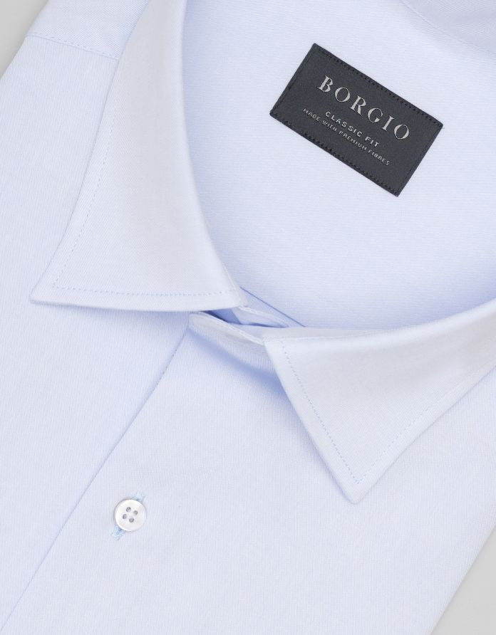 Koszula canosa 00609 krótki rękaw błękit classic fit