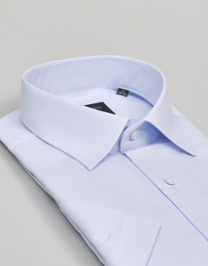 Koszula canosa 00609 krótki rękaw błękit classic fit