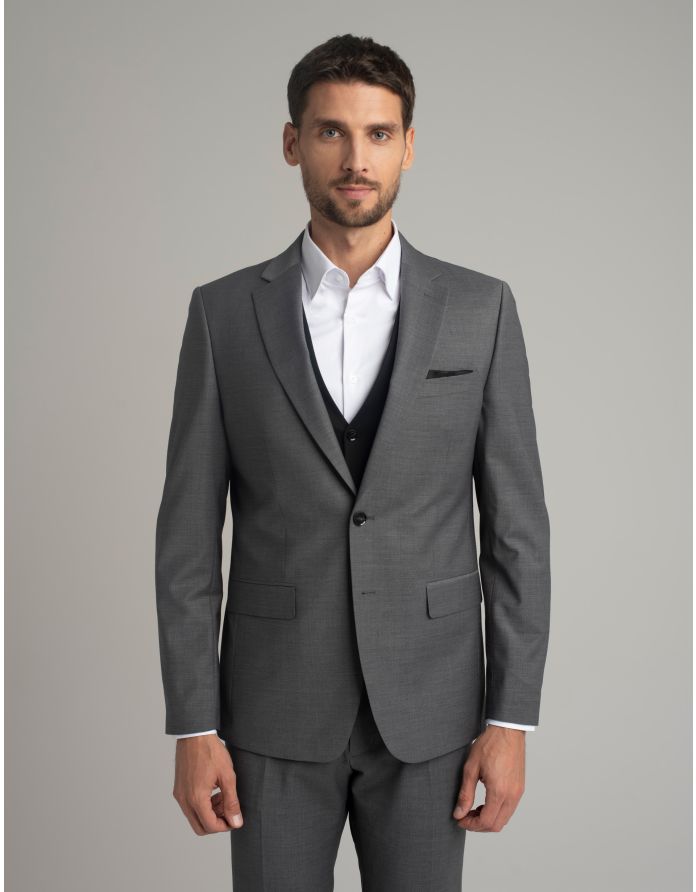 marynarka do zestawu chiari szary slim fit